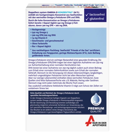 Abbildung der Produktverpackung Doppelherz system OMEGA-3 KONZENTRAT Rückansicht